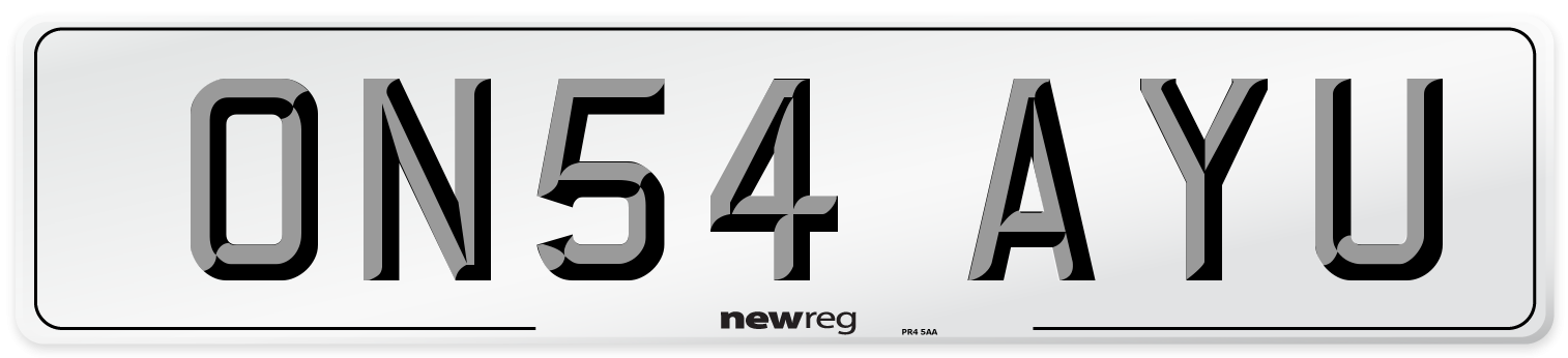 ON54 AYU Number Plate from New Reg